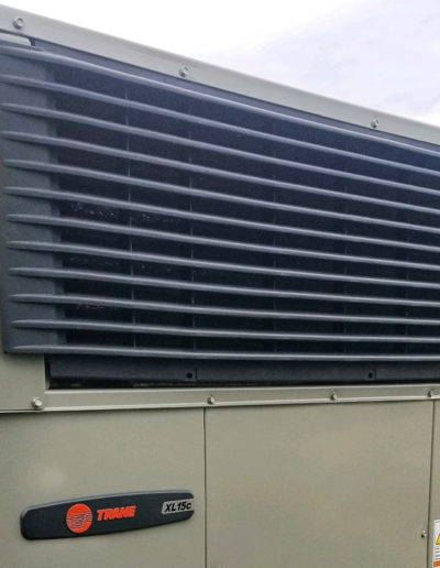 Rooftop mounted Trane HVAC unit