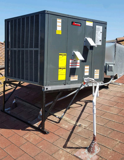 Rooftop mounted HVAC unit