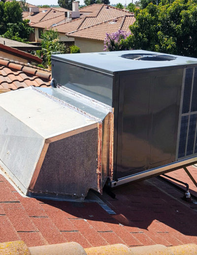 Rooftop mounted HVAC unit